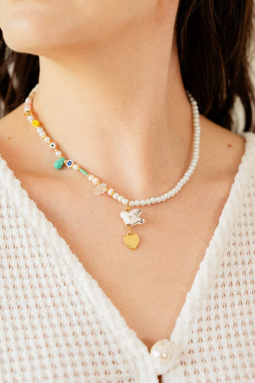 Collar paloma corazón