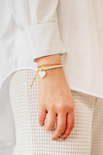 Pulsera dije Corazón Nacar