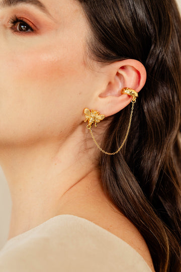 Aretes abeja + orejera