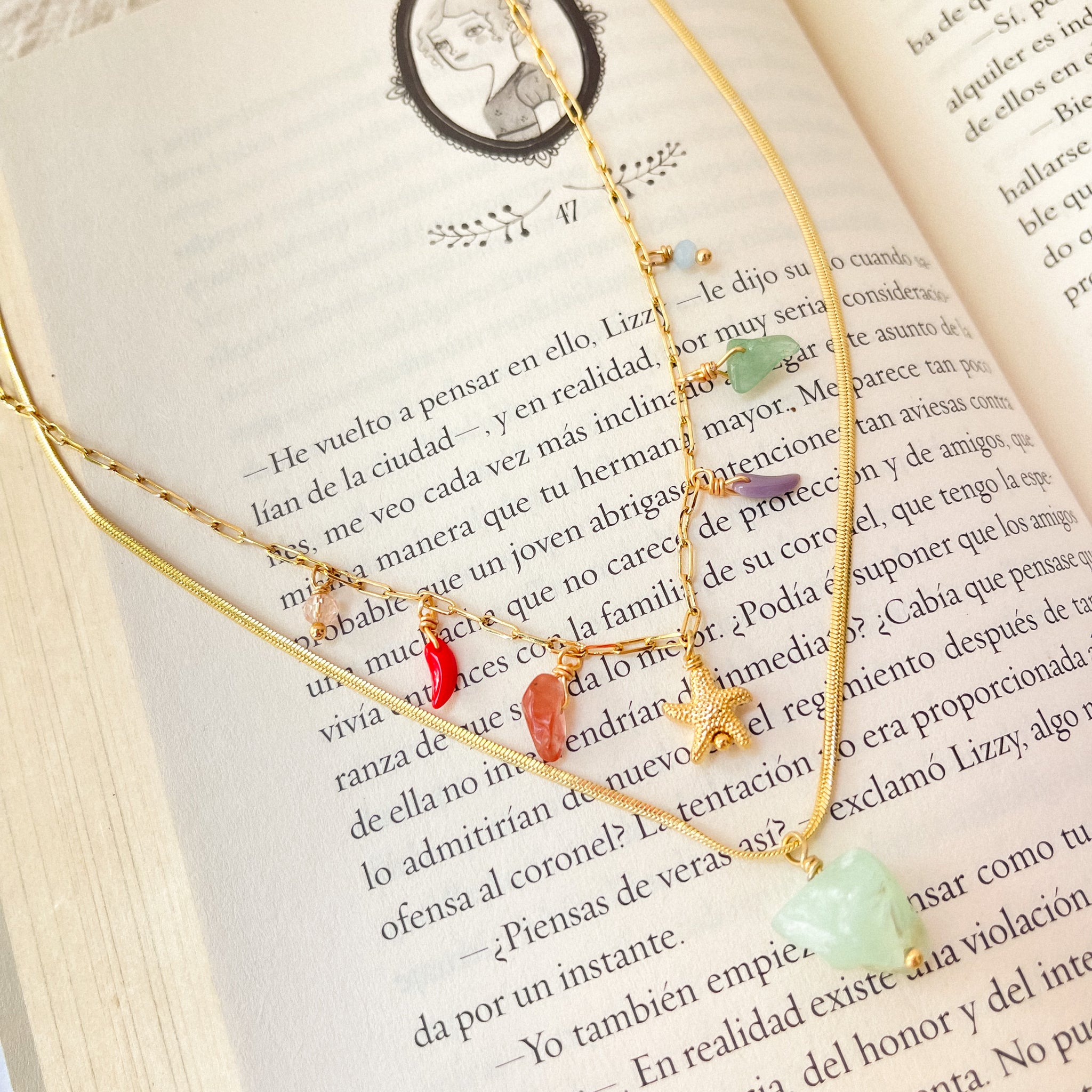 Collar doble piedra natural
