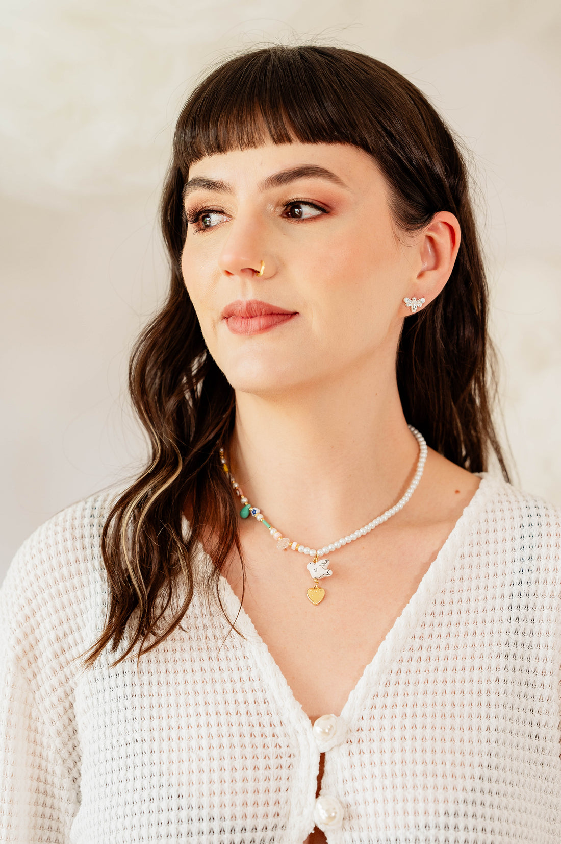 Collar paloma corazón