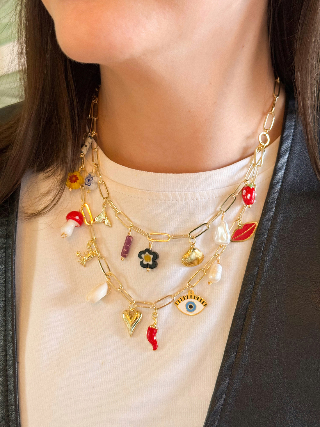 Collar doble multi charms