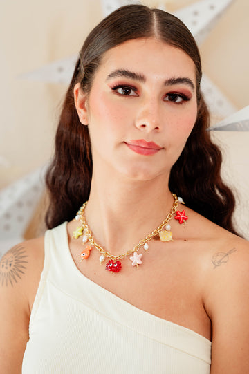 CADENA MULTICHARMS CANGREJO ROJO