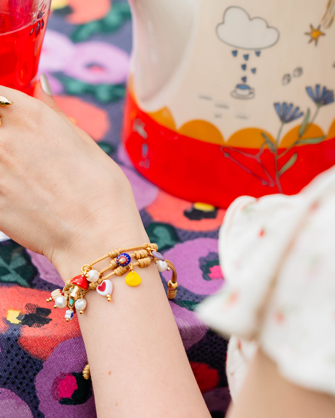 Pulsera triple nudos honguito de bosque