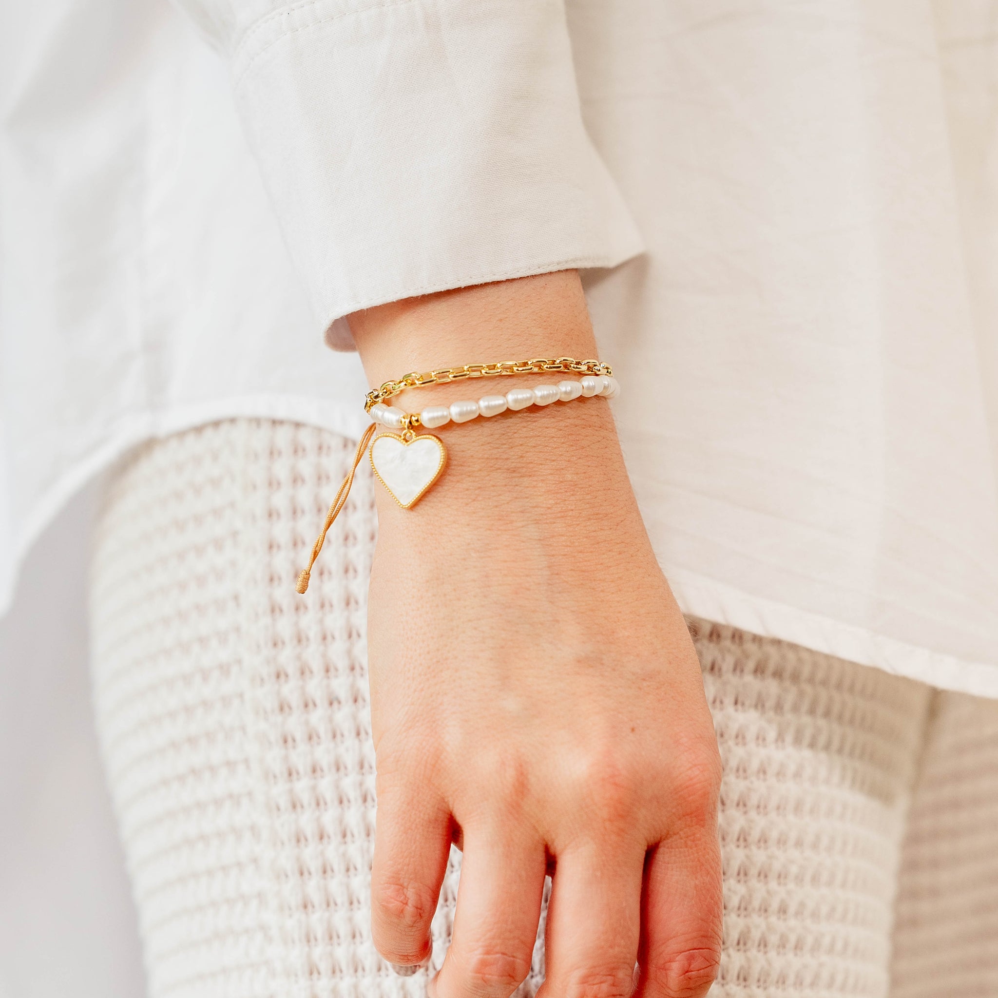 Pulsera dije Corazón Nacar